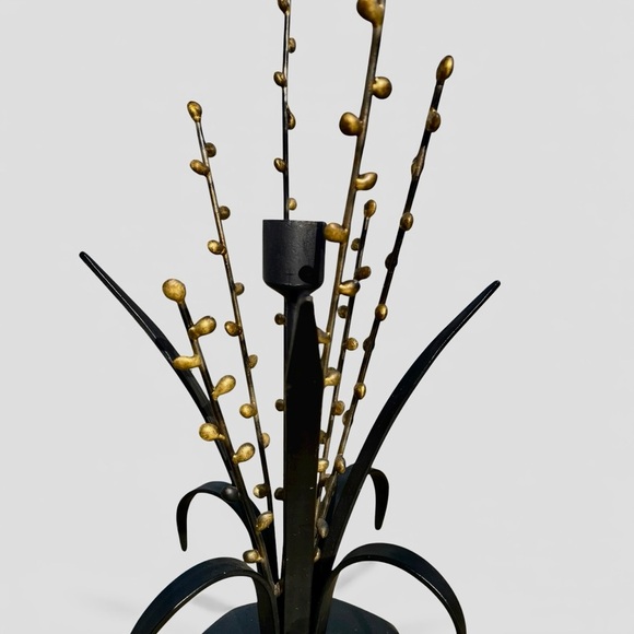 Metal sculpture with candle holder, heavy, nice work, unsigned, vintage - Picture 3 of 7